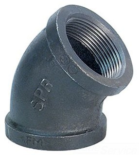 2 inch Black Malleable 45 Elbow