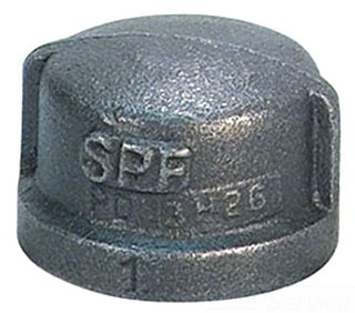 2-1/2 inch Black Malleable Cap