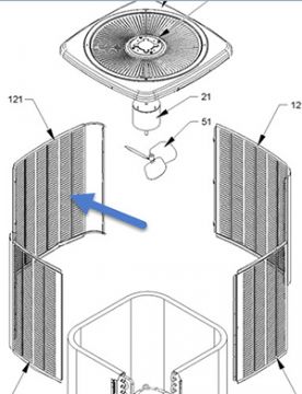 Goodman 0121R00033PDGB Louvered Side Panel
