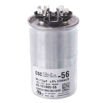 Rheem 43-101665-56 Capacitor - 30/7.5/370 Dual Round