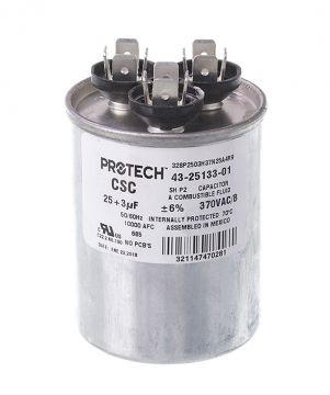 Rheem 43-25133-01 Capacitor - 25/3/370 Dual Round