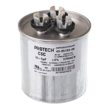 Rheem 43-25133-08 Capacitor - 55/5/370 Dual Round