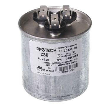 Rheem 43-25133-10 Capacitor - 60/5/370 Dual Round