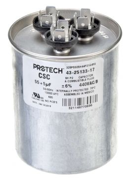 Rheem 43-25133-17 Capacitor - 55/5/440 Dual Round