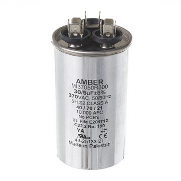 Rheem 43-25133-21 Capacitor - 30/5/370 Dual Round