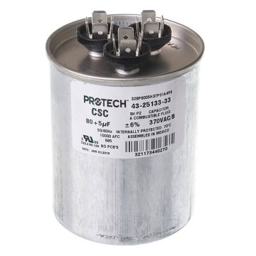 Rheem 43-25133-33 Capacitor - 80/5/370 Dual Round
