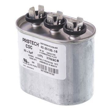 Rheem 43-25135-16 Capacitor - 30/3/370 Dual Oval