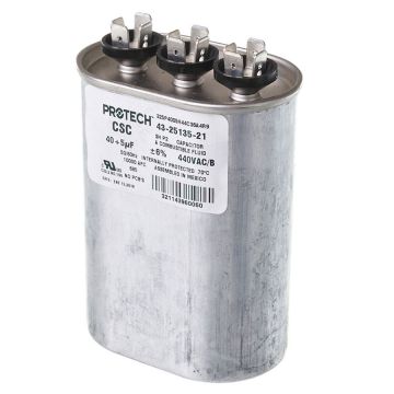 Rheem 43-25135-21 Capacitor - 40/5/440 Dual Oval
