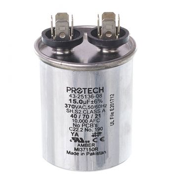 Rheem 43-25136-08 Capacitor - 15/370 Single Round
